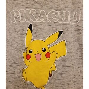 Pokemon Pikachu Tee Shirt Womens Medium Gray Short Sleeves V Neck Graphic